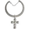 Niaspi - Collana girocollo con strass a forma di croce per donne e ragazze, con ciondolo a zirconi cubici, regolabile, con cristalli esagerati, ciondolo alla moda, religioso, alla moda, gioielli