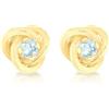 Carissima Orecchini a lobo nodo e topazio azzurro 7 mm da donna in oro giallo 9 ct