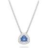 Swarovski Millenia Collana Elegante, con una Pietra Blu Scura dal Taglio Trilliant e PavéSwarovski , Placcata in Tonalità Rodio, Blu
