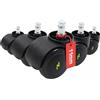 hjh OFFICE 619045 5x Ruote elettricamente conduttive 11x50 mm Ruote per sedie da ufficio per pavimenti duri | Evitare la carica statica