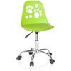 HJH Office 742000 sedia girevole per bambini FANCY I sedia girevole in ecopelle verde che cresce con te in un design vivace