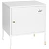 HJH Office 743025 Mobiletto in metallo UMEO Bianco/Oro Mobiletto laterale in metallo dal design industriale, 50 x 45 x 35 cm