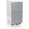 HJH Office 743019 Piedistallo mobile stretto COLOR I acciaio bianco/grigio Cassettiera con rotelle, cartella sospesa A4, chiudibile a chiave