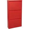 Supernova Decoracion Mobile scarpiera Metallo 3 cassetti Rosso, 103 x 50 x 15 cm