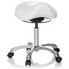 HJH Office 702311 Sgabello da lavoro ORTHO SIT finta pelle bianco sgabello ergonomico con rotelle, regolabile in altezza
