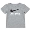 Nike Maglietta a Maniche Corte per Bambini NKB Swoosh Grigio Scuro