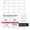 Netuno 25 fogli A4 Etichette Autoadesive 5,25 x 2,96 cm (40 pezzi per foglio) etichette spedizione piccole Carta Bianca Opaca per cucina casa Stampanti Laser Inkjet Spedizioni Pacchi adesivo sticker