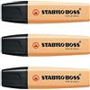 STABILO - Set di 3 evidenziatori Boss Original, pastello, sorbetto albicocca
