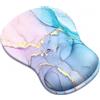 Giecy Tappetino Mouse con Poggiapolsi Gel,Ergonomico Mouse Pad con Base Antiscivolo per Casa e Ufficio(Marmo rosa ciano)