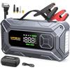 WIRSHK Booster Avviamento Auto con Compressore 8000A 160PSI,27000mAh, Booster Avviamento Auto/Moto per 10.0L Gas/8.0L Diesel, 12V Starter Batteria con Ricarica Rapida 18W,Torcia
