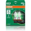 OSRAM ULTRA LIFE, H11, lampade alogene per fari, scatola pieghevole sospesa (2 lampade)