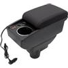 KAERGK Supporti per bracciolo per Opel Corsa D 2006-2014 Consolle centrali per auto Doppio spazio di archiviazione con portabicchieri 2 Rapide connessioni USB Pelle resistente Montaggio semplice