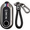 TECART Smart chiave auto cover adatta per Fiat Ducato 500 500L Panda Grande Punto Lancia Musa Metal Cover Cover Cover Chiave Accessori Auto Chiave Keyless Go Protezione ETUI 3 Tasti, 3C nero,