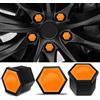 SkinoEu 20 Pezzi Tappi a Vite Ruota Set Universale 17mm Copridadi Ruota per Auto, Antifurto Tappo Ruota, Tappi Dadi Ruota Cerchione con Estrattore Arancioni NB 39