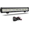 Willpower Barra LED 58cm 23 Pollici 480W Fari LED 12V 24V Combo Fascio Spot e Inondazione Faretti LED Faro da Lavoro LED Barra Luci LED per Fuoristrada Auto Trattore Camion 4x4 Barca ATV con Cablaggio