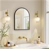 SONGMICS Specchio Bagno, Specchio da Parete, ad Arco, Cornice in Alluminio, 40 x 30 cm, Pellicola di Sicurezza, Facile da Montare, Soggiorno Camera da Letto, Nero Inchiostro LWM013BD01