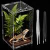 LOLANIUT 12 × 12 × 20 cm rettili terrario acrilico trasparente a 360°, terrariumterrario, mini per rettili,terrari per rettili e anfibi durante l'allevamento, la conservazione e l'osservazioneterrarium