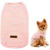 SMALLLEE_LUCKY_STORE Basic Pet maglia cotone a righe t-shirt per cani di piccola taglia gatti ragazzo ragazza cucciolo maglietta senza maniche gilet morbido chihuahua vestiti estivi, rosa, piccola