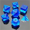 BESCON DICE Bescon Crystal Clear (Unpainted) Sharp Edge DND Dice Set of 7, Razor Edged Polyhedral D&D Dice Set for Dungeons and Dragons Role Playing Games, Sapphire Color