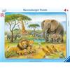 Ravensburger Puzzle per bambini Ravensburger 06146 Africa's wildlife - puzzle a telaio per bambini dai 4 anni in su, con 30 pezzi