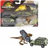 Hot Wheels Jurassic World Rebirth, Veicolo e figura da collezione di dinosauri (Tyranno-Hauler Tyrannosaurus Rex)