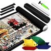DNGH Tappeto Puzzle 1000 1500 2000 3000 Pezzi Tappetino Puzzle, Porta Puzzle Arrotolabile, Puzzle Mat con 4 Vassoi per Smistare i Puzzle, Pompa Gonfiabile, Accessorio per Riporre Puzzl