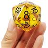 BESCON DICE Bescon Amber Jumbo D20 38 mm, dadi grandi a 20 lati, cubi grandi a 20 facce, 3,8 cm