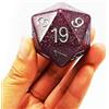 BESCON DICE Bescon Glitter Jumbo D20 38 mm, Dado a 20 Facce di Grandi Dimensioni Glitter Viola, Grande Cubo a 20 Facce 3,8 cm