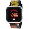 Accutime Orologio LED per bambini, design Pokémon, grande display digitale a LED, cinturino regolabile, lunga durata della batteria, spegnimento automatico, nero