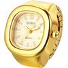 Oidea Orologio da dito per donne e uomini: semplice quadrante quadrato analogico al quarzo orologio ad anello con cinturino elastico in acciaio inossidabile