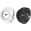 JewelryWe Orologio da donna ad anello, analogico, al quarzo, elastico, regalo per ragazze, nero, bianco, rosso, rosa, Liscio, set da 2 pezzi