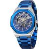 BOLYTE - Orologio da uomo meccanico scheletrato - Automatico, autoricaricante, con design a cuore aperto, cassa ottagonale, cinturino in acciaio inossidabile - Orologio scheletrato premium per