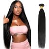 Hxxcoup Human Hair Bundles Sew in Bundles Human Hair Straight Tessitura Capelli Veri Natural Black Double Weft Extensions for Women Minimal Smell Low Shedding 32 Pollici