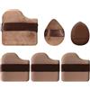 WOLMIK Trucco per cipria sfusa e cosmetici liquidi, spugna morbida in polvere di peluche, tampone per trucco, strumento per il trucco (6 pezzi di choco)