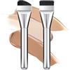 Oruola 2pcs Pennello Piatto Fondotinta,Pennelli Ultra Sottili,Pennello per Contorno Piatto,Setole Ultra Sottili,Pennelli per Trucco,Fondotinta,Polvere,Crema,Miscelazione Di Liquidi