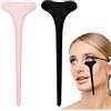 Auswalar 2 applicatori per mascara, riutilizzabili, in silicone, per eyeliner, eyeliner, eyeliner, trucco, per principianti (nero + rosa)