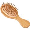 Mozeat Lens Spazzola districante in bambù naturale, mini spazzola districante portatile con setole di bambù per massaggio del cuoio capelluto, pettine antistatico tascabile in legno da viaggio, per donne, uomini