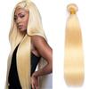 Hxxcoup Human Hair Bundles Sew in Bundles Human Hair Straight Tessitura Capelli Veri #613 Blonde Double Weft Extensions for Women Minimal Smell Low Shedding 24 Pollici