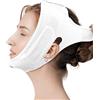 BD-Herego Doppio sottogola da donna, maschera riutilizzabile per sollevamento a V, morbida fascia per il mento per dormire (bianco)