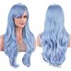IMISSU 70 cm capelli lunghi acqua parrucche ondulate con frangia parrucca costume cosplay (Elfo Blu)