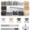 MumdoYAL 400 PCS occhielli metallici，Quattro colori，Occhielli in rame con diametro interno di 5mm, strumento di perforazione, attrezzo di montaggio e base，Adatto per scarpe, borse in pelle, ecc