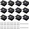 Bebochoi 12 Pezzi Supporto Vetro Morsetto, Staffa Reggimensola in Vetro Regolabile, Mensole in Vetro di Alluminio Clip di Vetro, per Vetro Spesso 8-10 mm, per Mensola da Bagno ecc (Con Viti, Nero)