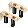 QUARKZMAN 2 Set Guide Roller Cancello Regolabile, 3.5 Cancello Scorrevole Rullo in Nylon con Staffa a Forma di L, Supporto per Guida Rullo Cancello Scorrevole Nero