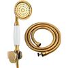 CIENCIA Set Telefoni Doccia in Ottone Soffione Doccia Oro Doccia a Mano Alta Pressione Soffione per Doccia con Tubo, BS126F