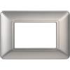 Bratek 4X Placca 3 Moduli Compatibile con Placche BTicino Matix | Sostituisce Placchette BTicino Matix AM4803MSL Colore Argento Satinato - Made in Europe