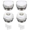 PATIKIL 2Set Valvole di Sfiato Manuali per Radiatori con Filettatura 1/2 BSP Maschio, Kit con Chiave, Tappi in Ottone Nichelato per Termosifoni, Colore Argento/Bianco