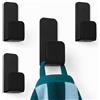 Danhol ® Set 4 Ganci Adesivi Bagno | Appendi Accappatoio Bagno Adesivo | Appendi Strofinacci Cucina | Ganci per Asciugamani Bagno | Appendi Asciugamani Bagno Adesivo Nero