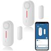 Zecamin Sensore di porta intelligente WiFi, sensore di finestra senza fili, mini sensore di contatto per la sicurezza domestica, notifica push, volume regolabile,timer,Compatibile Alexa. 2Pack