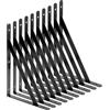 STARVA ST STARVAST - Staffa a parete, 10 supporti triangolari da 90 gradi in acciaio, staffe scaffali 250 x 160 mm, staffa angolare con 50 viti e 20 pezzi, colore: Nero