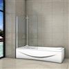 AICA ITALY Aica 90x140cm box doccia sopravasca parete per vasca mobile 180°vetro trasparente 6mm